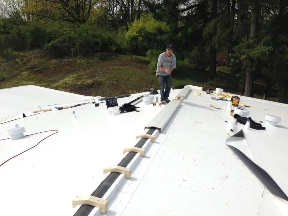 Ridge Vent System on IB PVC Roof - Pinnacle Roofing Professionals, LLC