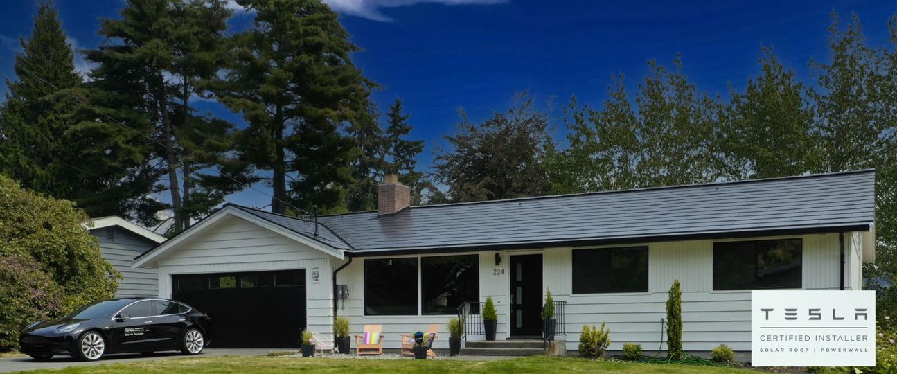 Tesla Solar Roof Bellevue WA project by Pinnacle Roofing