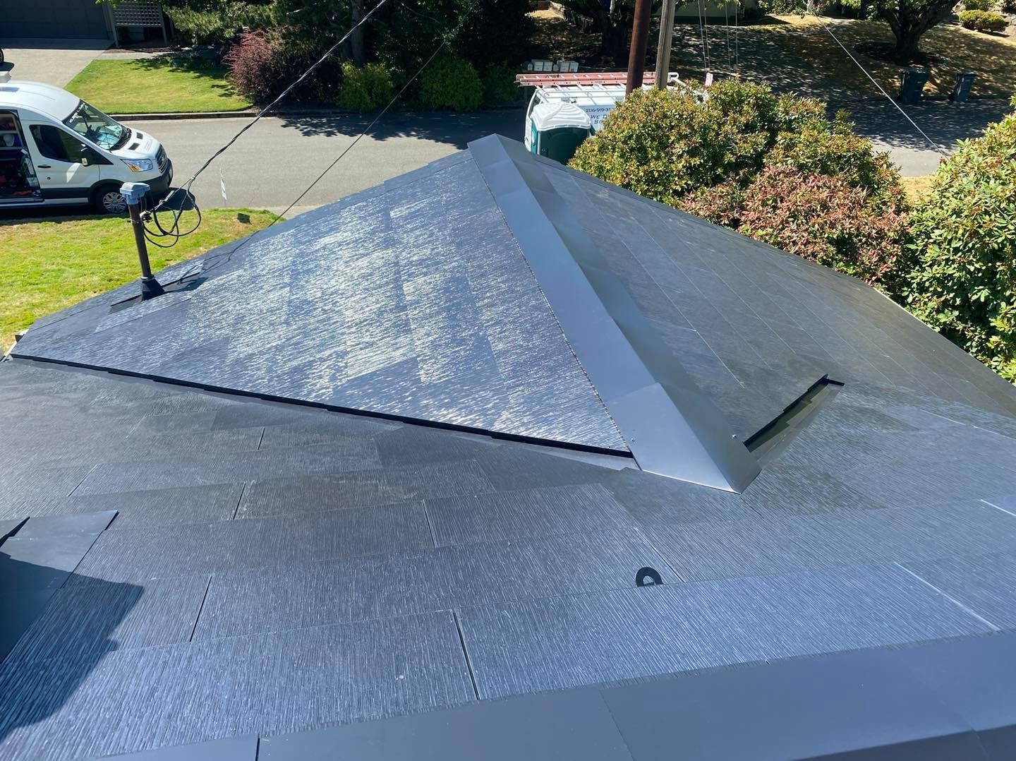 Bellevue Tesla Solar Roof installation by Pinnacle Roofing