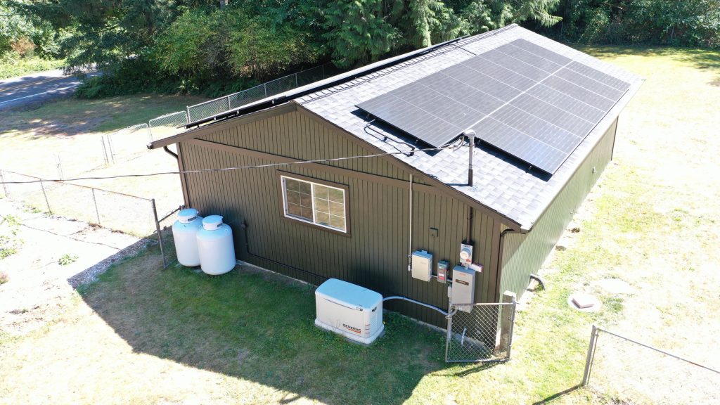 Poulsbo garage roof replacement with CertainTeed Northgate shingles and Solstice solar installation